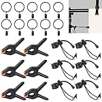 22Pcs Backdrop Kit with Clips, Clamps, Rings & Spring Clamps for Photography & Video Studio