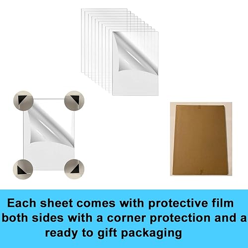 Miniatura 5 de Missawe Paquete de 6 hojas de plexiglás PET de 12 x 16 pulgadas de grosor, 0.078 pulgadas de grosor, paneles de plástico flexible transparente para