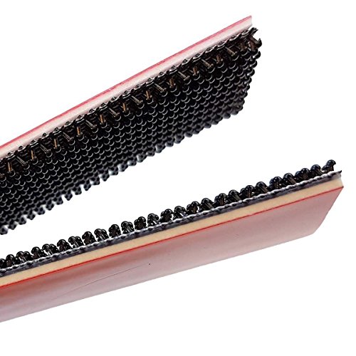 AlfaLok6411 Adhésif velcro Convient au verre, aux métaux, aux plastiques, aux céramiques et aux revêtements (en poudre) 25mm x 10cm Noir