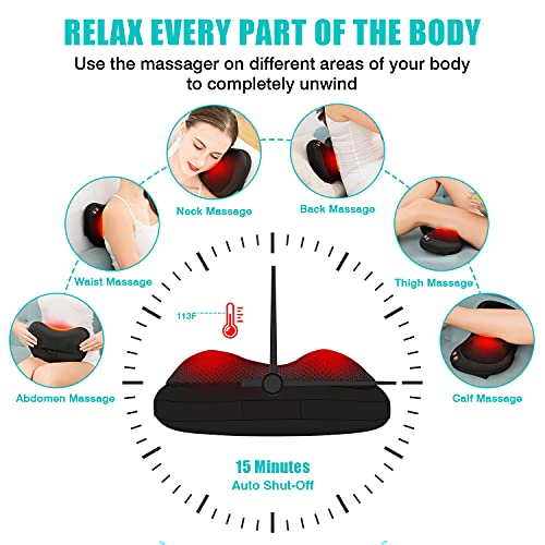 Ikristin Back Massager, Shiatsu Neck Massager With Heat, Electric Back Massager For Shoulder, Back, Leg, Deep Tissue Kneading Massage To Relief Muscles, Massage Pillow Gift For Mom/Dad/Women/Men #TOP3