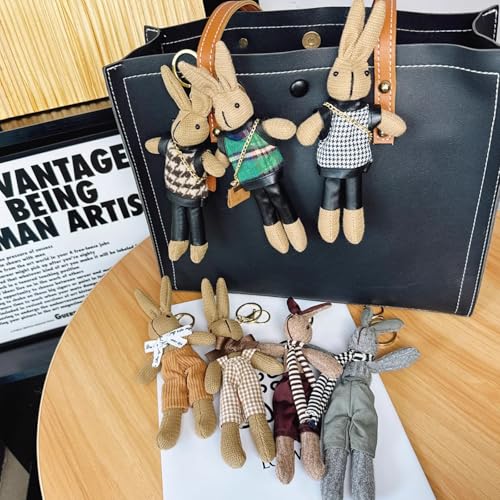 Cute Bunny Keychain for Women - Cartoon Rabbit Bag Charm Accessories, Dorge Purse Keyring Gift for Girls Teens4