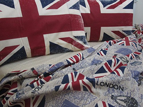Pago Poco I pay a little for the complete single bed UK flag design, 100% pure natural cotton. Made in ITALY!!! - Image 2
