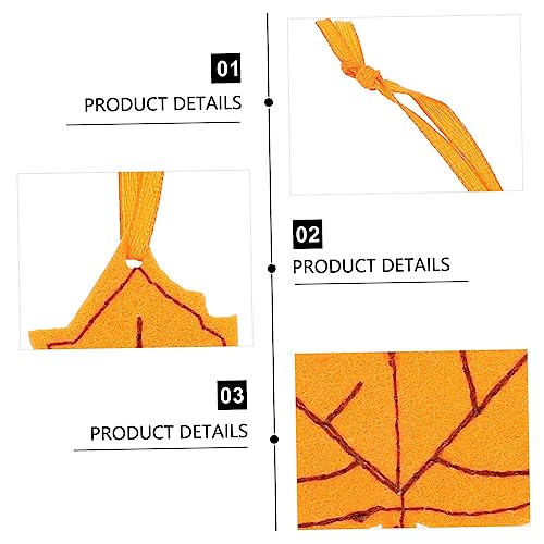 COHEALI 6pcs Maple Leaf Ornament Fall Decor Christmas Decor Halloween Wedding Decorations Xmas Holiday Tree Christmas Tree Baubles Autumn Maple Leaf Pendant Felt Pendant - Image 2
