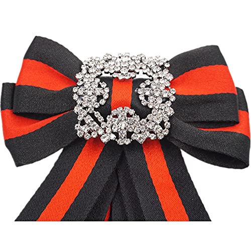 Ladies Girl Bowknot Bow Tie Suit Shirt Tie Pins Necktie Pin Brooch Pre-Tied Ribbon Brooches For Christmas (Black/Sr138) #TOP3
