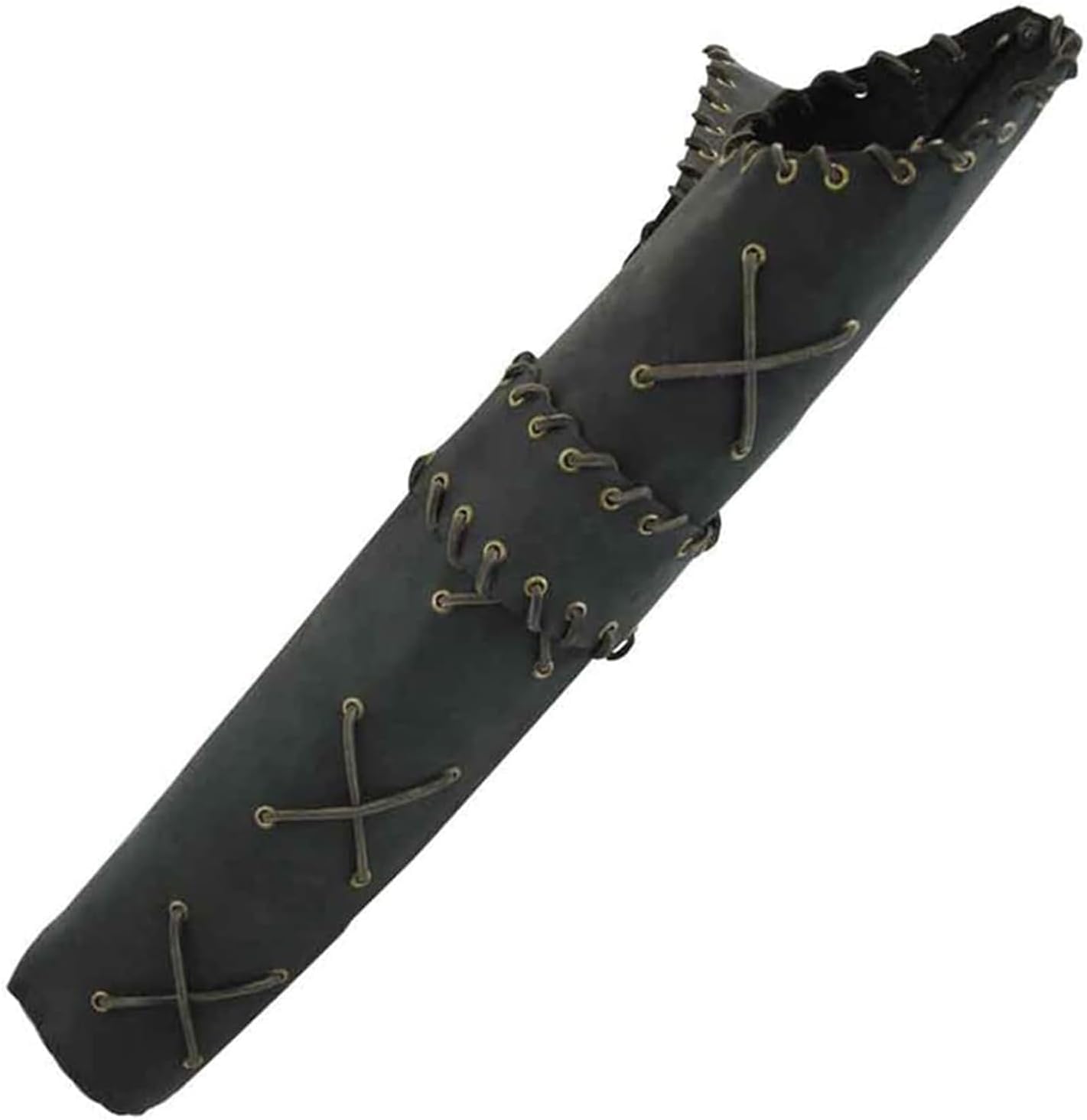 Średniowieczne łucznictwo Retro Strzała Kołczan Sztuczna Skóra Sznurowane Ramię Tył Uchwyt Na Strzały Ręcznie Robiona Torba Traditiol Steampunk Nit Arrow Case Do Polowania