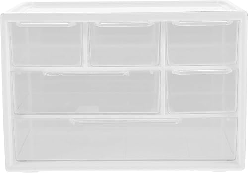 Miniatura 30 de Organizador de cajones pequeños para escritorio, 7.1 x 3.8 x 4.6 pulgadas, mini organizador de cajones de escritorio con 6 cajones transparentes,