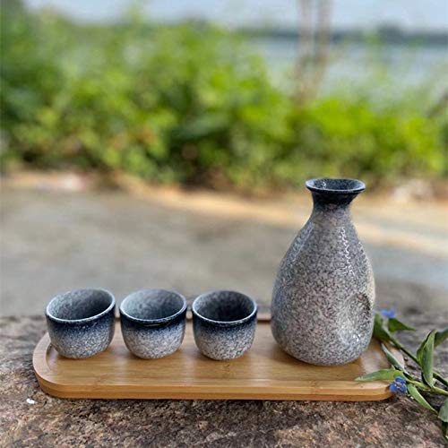 sunroot 1 set exquisito japonés de cerámica sake taza sake olla retro sake set japonés retro simple cerámica sake taza y olla