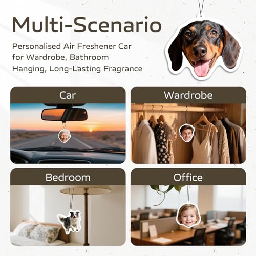 Image of HINFKA Custom Photo Car Air Fresheners for Event Giveaways | Business Gifts; Double-Sided Print Company Logo; 10-1000 Pcs Bulk Orders; Scent Options Available; Custom Shape