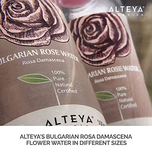 Alteya Organics Rose Water Natural Facial Toner, 17 Fl Oz/500Ml Pure Bulgarian Rosa Damascena Flower Water ,Award-Winning Moisturizer Bpa-Free Bottle With Reducer #TOP5