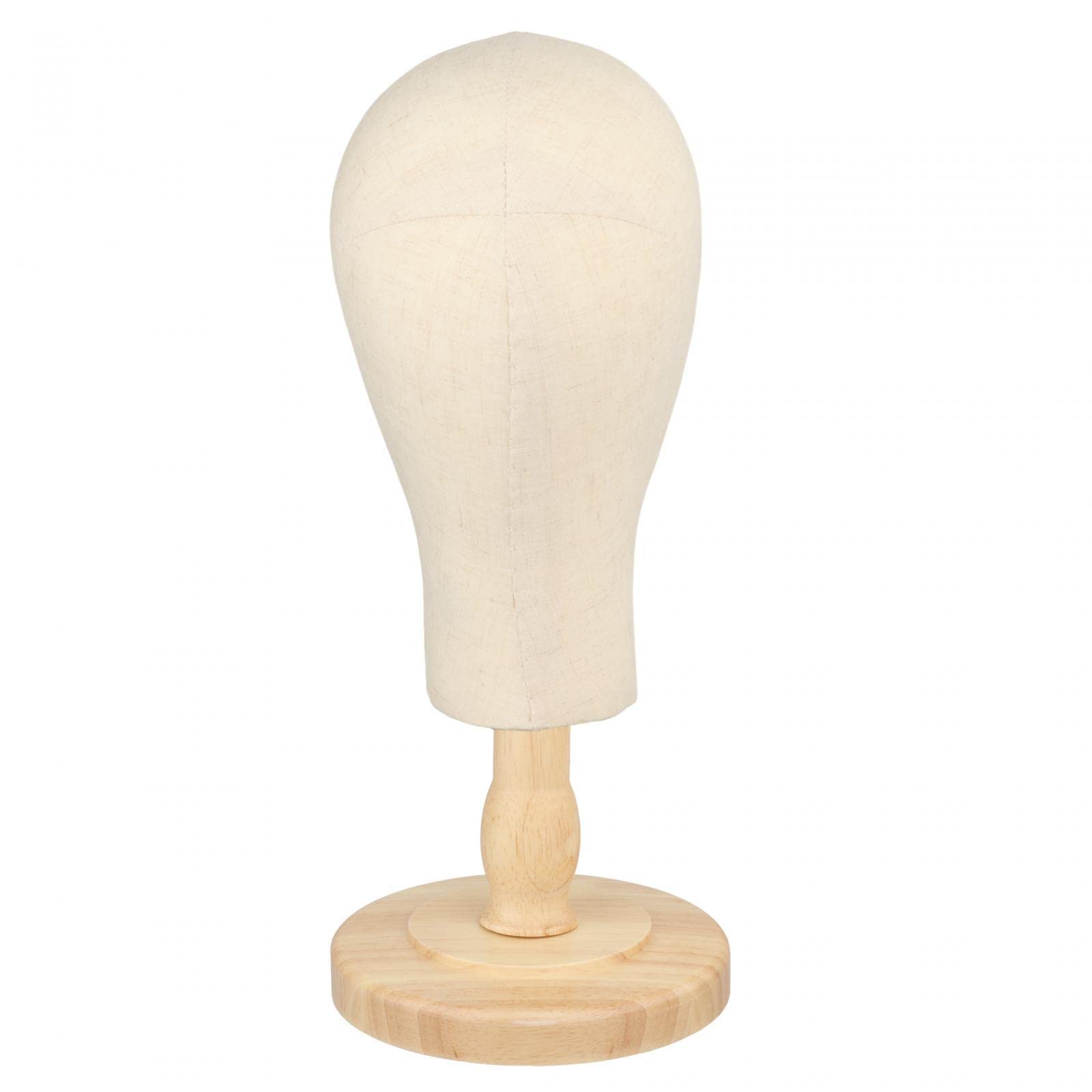Milageto Espositore per testa di parrucca Testa di esposizione per cappello Testa di manichino Cappello Parrucca Espositore per gioielli Accessori per salone, base con venature del legno