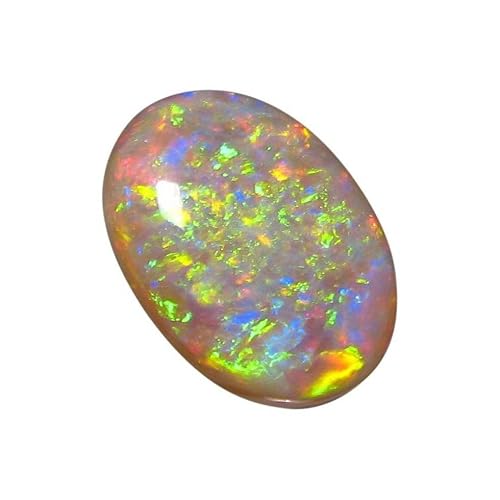 KUSHMIWAL GEMS - AA+ Certified Natural Fire 9.25 Carat Opal Stone Oval Grade Australian Astrological White Loose Opal, Free, Loose Gemstone, Opal, Free, Stone