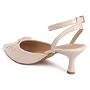 Lensbury Women’s Kitten Heel Slingback Heel | Pointed Toe Patent Dress Shoes with Adjustable Strap I Comfortable Stylish Heels for Party, Office & Formal Wear I Lightweight & Durable I 2 inch Heel Height I gallery image