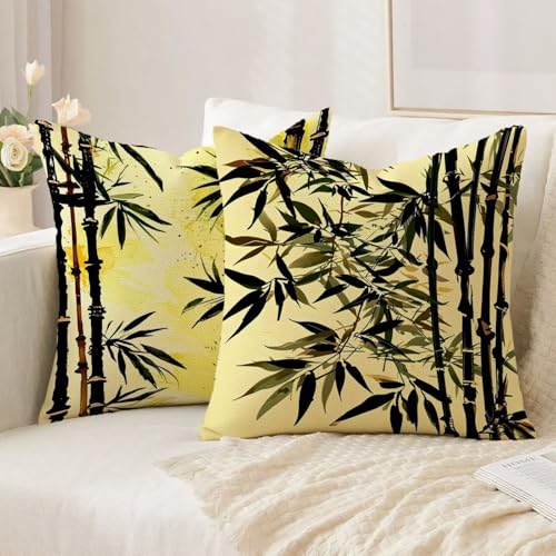 Housse coussin 65x65cm fermeture éclair invisible lot de 2 vert