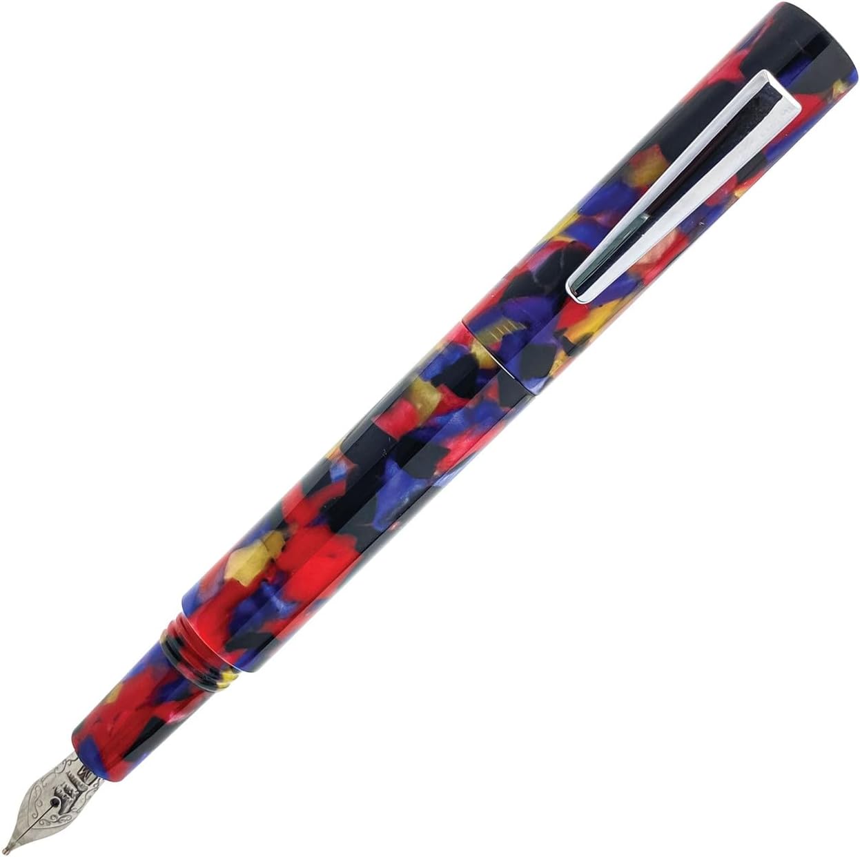 USA MVP Fountain Pen - Cartridge, Eyedropper (Red Puzzles) - Extra Fine Nib