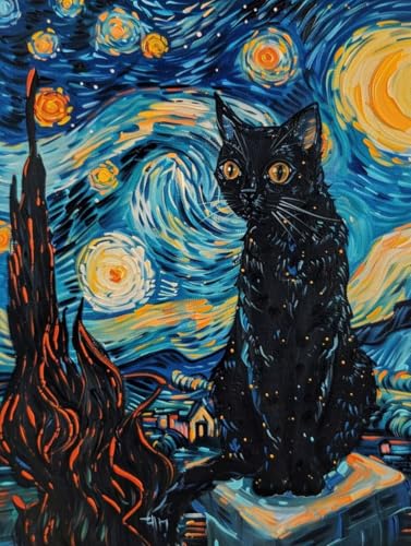 Pintura con numeros pigmento gato lienzo 100x130 kit de pintura acrilica
