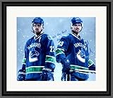 Henrik Sedin & Daniel Sedin autographed 8x10 Photo (Vancouver Canucks) #SC1 Matted & Framed - Autographed NHL Photos