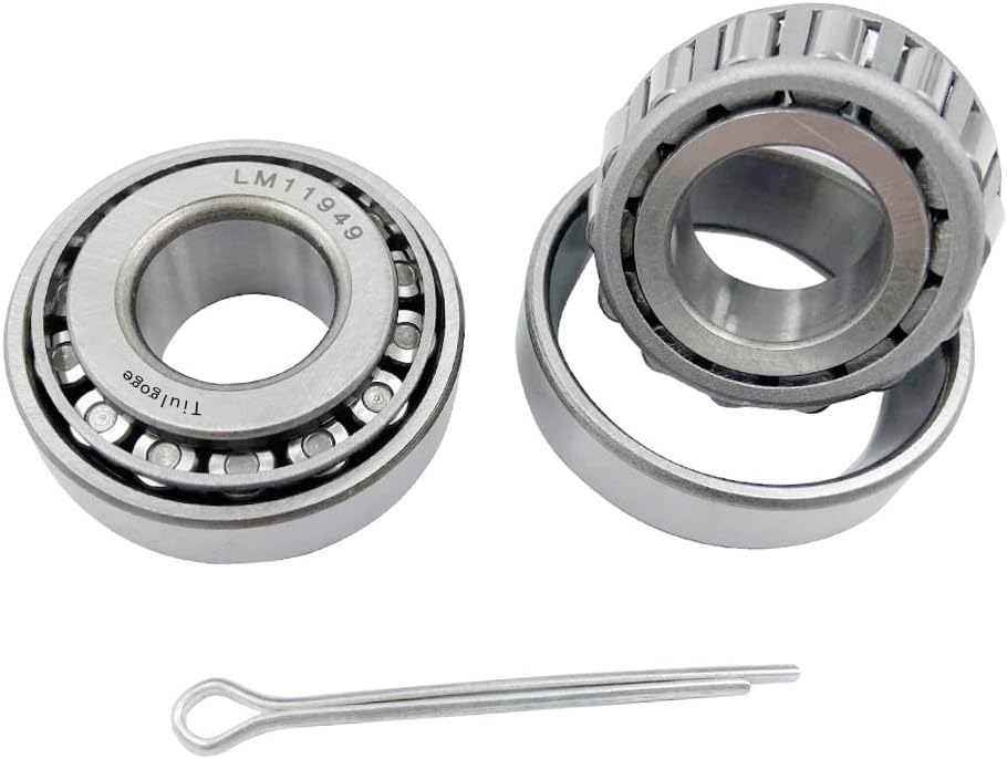 Trailer Wheel Hub Kit for 3/4" Axles - LM11949/LM11910 Bearings Included,Dust Cover and Cotter Pin,2 Set