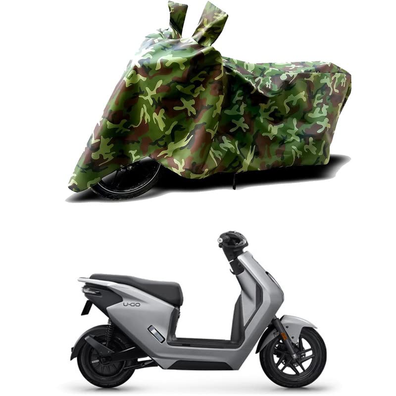 Image of 100% Water Resistant Bike Scooty Two Wheeler Body Cover Compatible for Honda U-Go Electric /UV-Rays /Heat Protection /Birds Dropping /Scratchproof /Dust Proof /Waterproof /All Varient[Green MJ]