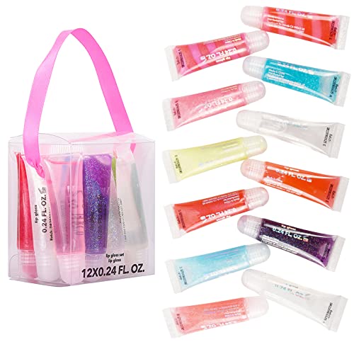 Ibi Makeup 12 Pcs Lip Glosses For Girls, Abssorted Fruity Flavors Moisturizing Shimmer Glitter Glossy Lip Gloss Lip Care Set For Kids And Teens Ages 5+ #TOP28