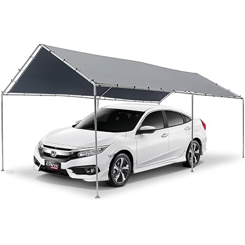 King Canopy Original 10-Feet by 20-Feet, 1 3/8-Inch Steel Frame, 6-Leg, Carport, Grey, KMK1PCS