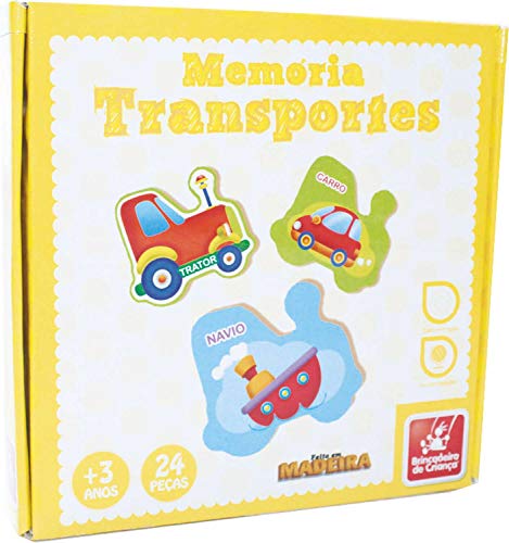 Jogo da Memoria Transportes em Madeira Brincadeira de Criança