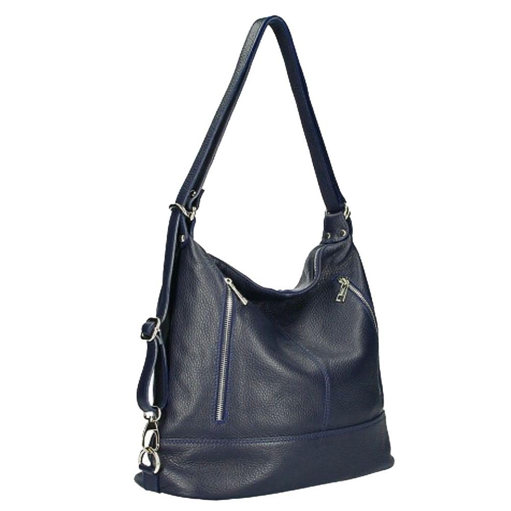 Borsa a spalla trasformabile in Zaino in vera pelle BC7170. 33cm*31cm*15cm. Made in Italy