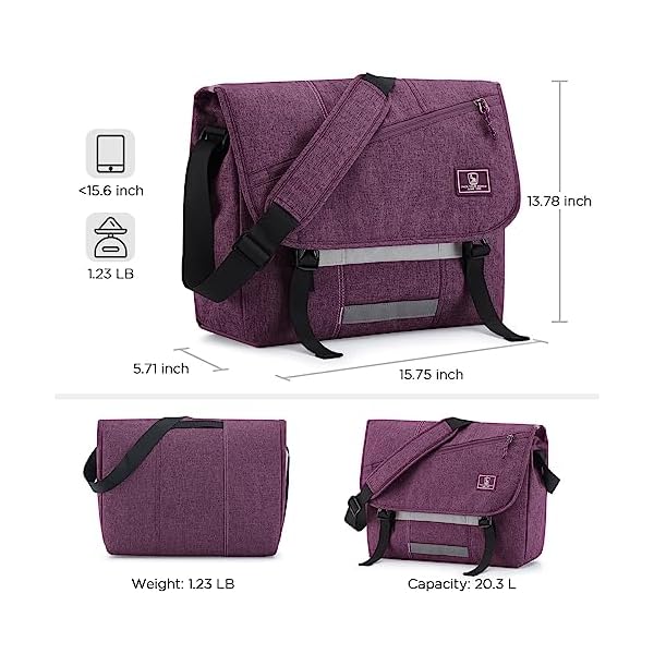 OIWAS Messenger Bag for Women, 15.6 Inch Laptop Crossbody Bags Men Casual Satchel Shoulder Bag College Travel Office Briefcase - Image 4