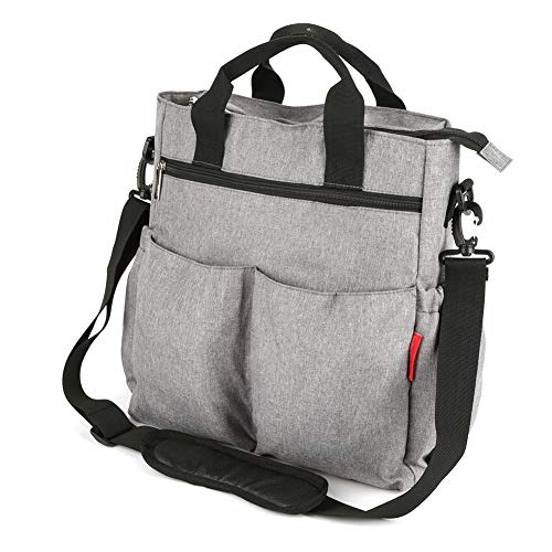 Zerodis Mochila de pañales Bolso cambiador para bebé Mochila Bebe para Carrito Bolsa de Pañales Insular de Bebé de Pañales Bolsa de Bebé Portátil De Suspensión de Gran Capacidad Oblicua Mochila(Gray)