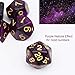 Haxtec Nebula DND Dice Set 7PCS Polyhedral D&D Dice for Roleplaying Dice Games as Dungeons and Dragons Pathfinder Warhammer Etc. (Purple Black Nebula)