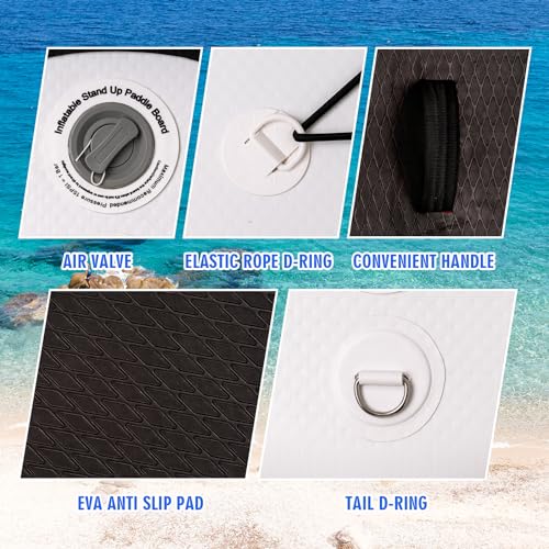 Miniatura 4 de Funwater Tabla De Paddle Surf Inflable Multifuncional Con Aletas, Correa De Seguridad, Bomba De Mano, Remo, Mochila De Sup Para Adultos Y Jóvenes De Todos Los Niveles