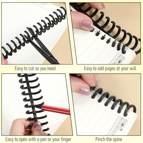 10 PCS Comb Binding Spines, 3/8 Inch Diameter 30 Ring Plastic Binder Combs and Spines Click Binding Ring Easy to Open Close Adding Pages for Student Teacher Business Document File Making Office Use