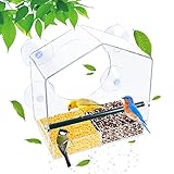 Comedero Pajaros Exterior Silvestres: El tamaño del comedero para pájaros: 8.5 * 8.1 * 4 pulgadas / 21.5 * 20.5 * 10 cm, la gran capacidad puede contener la mayoría de los tipos de semillas y mezclas de semillas, como: semillas de girasol, corazones de girasol, gusanos de harina, semillas de níger , etc