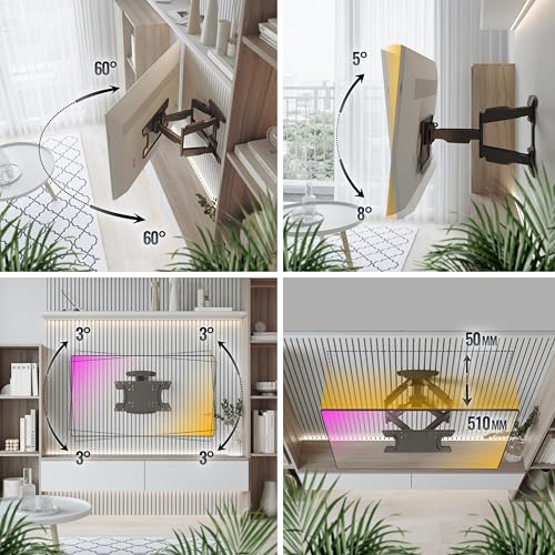 Support mural TV 55 pouces orientable pour supprimer définitivement les reflets