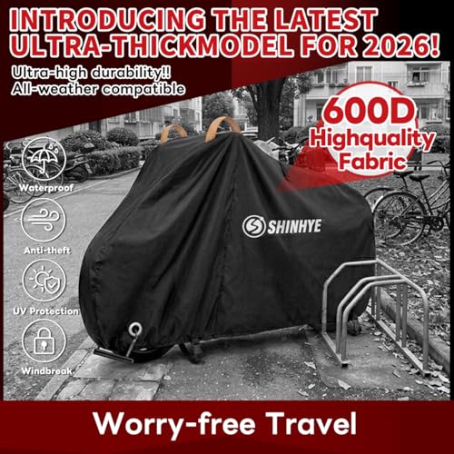 Funda para Bicicleta Impermeable ShinHye 600D Heavy Duty, Tamaño L para 1 Bicicleta miniatura 6