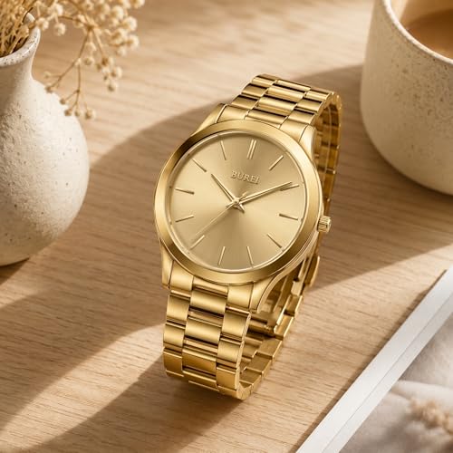 Image of BUREI Men's Wrist Watch, Analog Stainless Steel Dress Waterproof Quartz Watch for Men with Japanese Movement,Refined Gifts for Men, Boyfriend, Husband, Dad