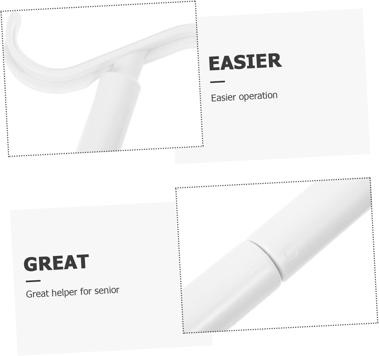 Detachable Dressing Stick Shoehorn Aid for Seniors Lightweight Sock Helper Tool for Elderly Disabled Convenient Long Handle Dressing Aid for Easy