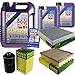 Produktbild QR-PARTS 69341309 Filter Set Inspektionspaket 7 Liter Motoröl Leichtlauf High Tech 5W-40 MANN-FILTER Innenraumfilter Luftfilter Ölfilter