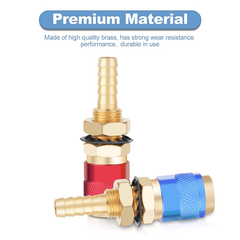 Raccord Rapide Chalumeau Gaz Soudage - 2 Pièces Adaptateur M8 Pour Oxygène/Acétylène - Connexion Rapide Torche TIG/MIG - Laiton Haute Qualité