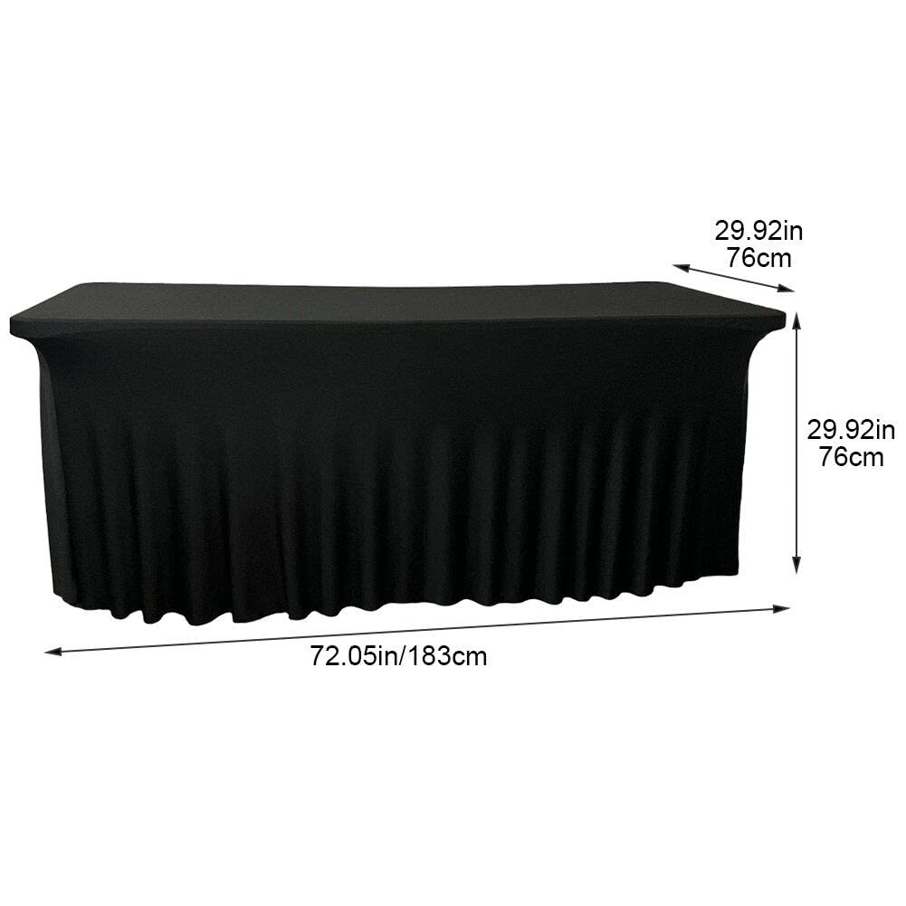 Jupe De Table Rectangulaire en Spandex, Couverture De Table Élastique, Nappe Froissée pour Hôtel, Décoration De Fête d'anniversaire De Mariage