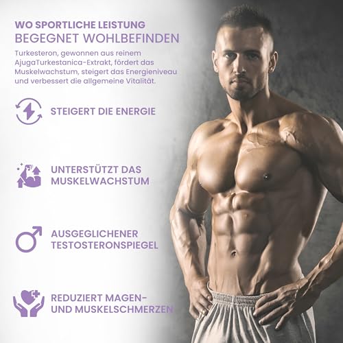 Alzuro Labs Turkesteron 10,000 mg | 20:1 Extrakt (500 mg) | 60 vegane Kapseln | Hohe Stärke | Von einem unabhängigen Labor getestet | GMP