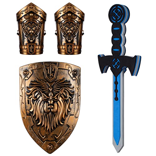 Elibelle Child Medieval Roman Warrior Knight Renaissance Performance Costume With Accessories 130Cm 6-7Yrs #TOP3