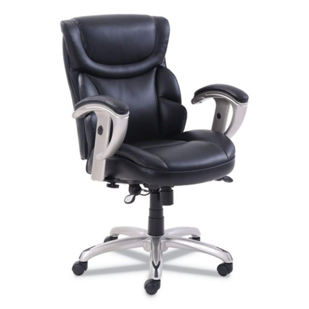 Emerson Task Chair, 21 1/4W X 19 3/4D X 21 3/4H SEAT, Black Leather