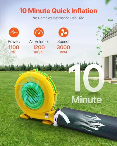 Image of VEVOR Inflatable Nightclub, 26.2 x 19.7 x 13.1 ft Inflatable Party Tent with 1100W Blower & Sandbag, Ventilated Blow up Night Club with 2 Windows, Air Cube House for Event Birthday Wedding Party