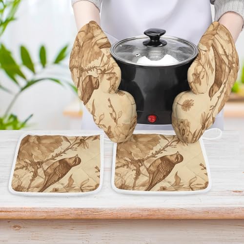 Maniques en coton isolant contre les brûlures de plats de four - 7