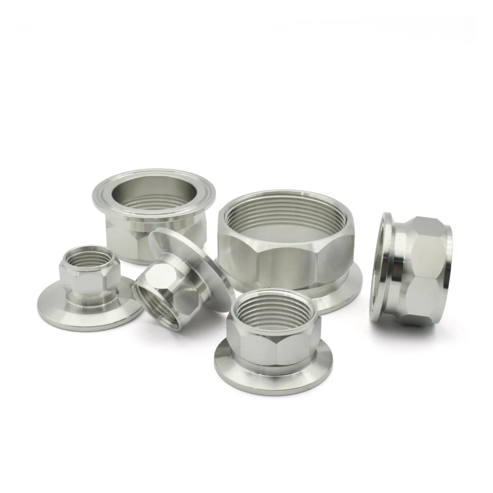 RUAJOGYNVM 1PC 1" DN25 BSPT 304 Stainless Steel Internal Thread Hexagonal 50.5mm Tube Fittings Three Clip RUAJOGYNVM