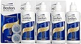 Boston Simplus Multi-Action Solution, 4X 120ml Contact Lens Solution for Rigid Gas Permeable Contact Lenses - Clean, Disinfect & Condition with 4X Lens Cases