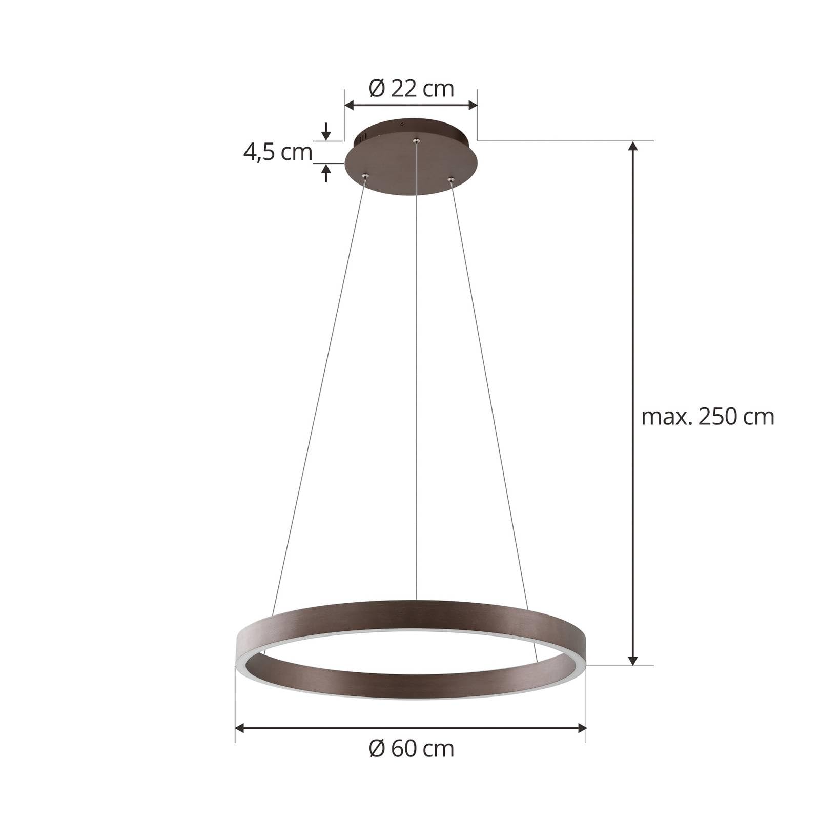 Lucande LED Smart Home Pendelleuchte Yonam dimmbar mit Leselampe (Modern) in Braun aus Aluminium (1 flammig,) - Deckenlampe Esstischlampe Smarte Hängelampe,Smarte Hängeleuchte Wohnzimmerleuchte