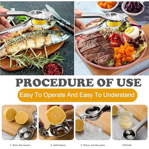 Presse Citron, Presse-Agrumes Manuel de Qualité Supérieure - Presse Citron et Orange pour Extraire Facilement Le Jus - Construction Durable en Acier Inoxydable de Qualité Alimentaire – Image 5