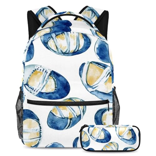Sac à dos rugby bleu aquarelle 37 grand volume pour éviter le désordre