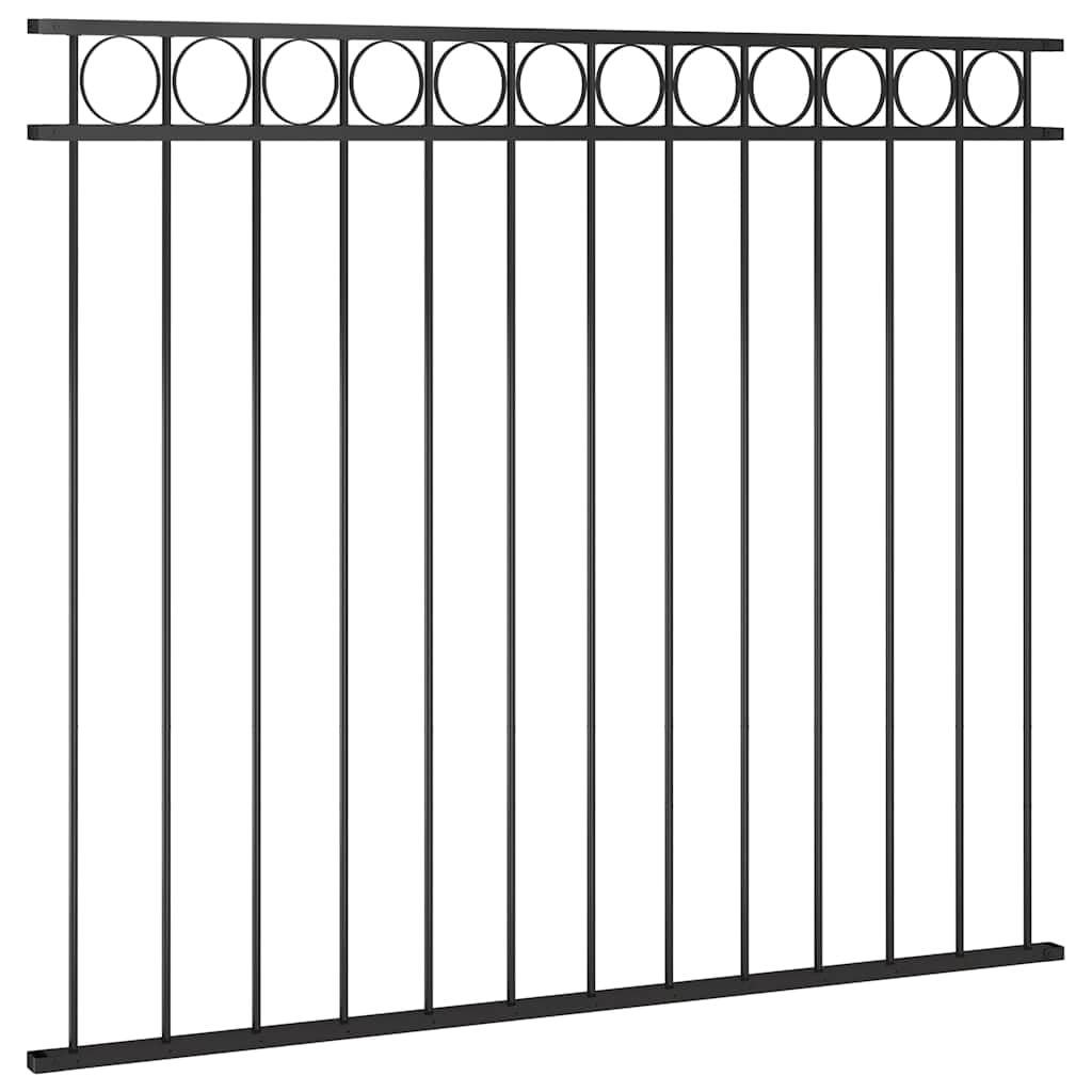 Elemento de valla Assen, 170 x 150 cm, valla de jardín de acero pulverizado, protección visual estable con arco redondo para jardín, terraza y patio, color negro